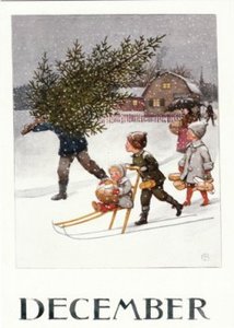 Elsa Beskow Postcard | December