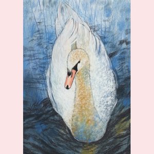 Postcard Loes Botman | Floating Swan