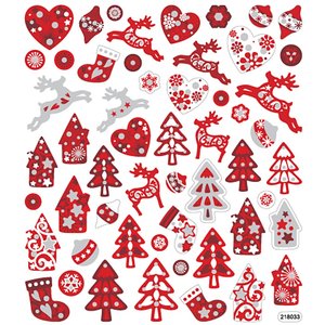 Seal Sticker with Glitter Foil | Red and White Christmas 