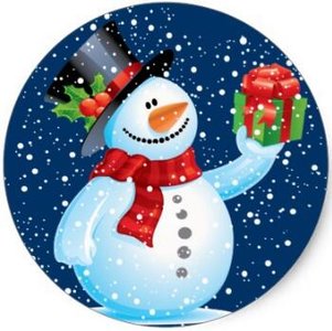 Sealing Stamp Stickers X-mas | Snowman holding gift