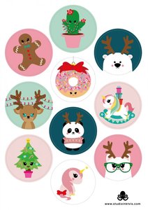 A5 Round Stickersheet | Christmas