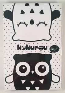 Medium Black and White Memopad | Kukurou Owl 