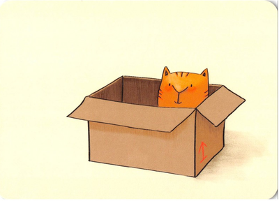 Postcard Gutrath Verlag | Cat in a box