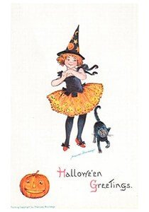 Victorian Halloween Postcard | A.N.B. - Halloween greetings