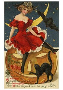 Victorian Halloween Postcard | A.N.B. - Halloween greeting