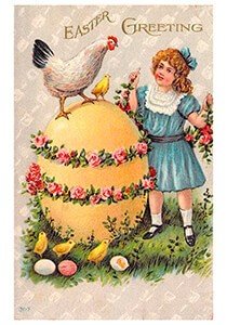 Victorian Postcard | A.N.B. - Easter greeting