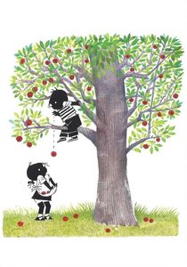 Fiep Westendorp Postcards | Jip en Janneke plukken appels