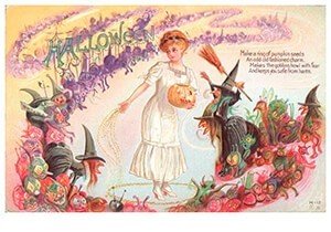 Victorian Halloween Postcard | A.N.B. - Halloween greeting 