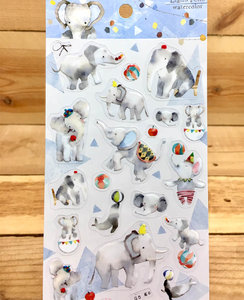 Lianfeng Watercolour Clear Stickers | Gray Elephant