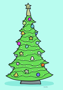 Tamara Boon Illustrations Postcard | Christmas Tree
