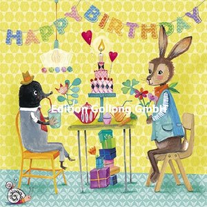 Mila Marquis Postcard | Happy Birthday (bunny and mole)