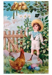 Victorian Postcard | A.N.B. - Easter wishes