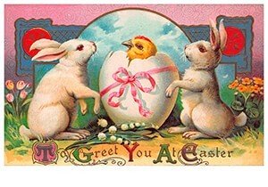 Victorian Postcard | A.N.B. - To greet you at easter