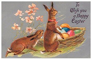Victorian Postcard | A.N.B. - To wish you a happy easter