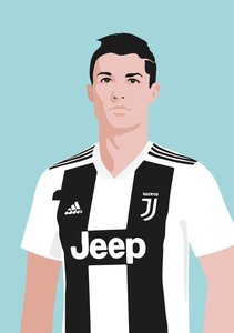 Pop Art Postcard | Cristiano Ronaldo - Juventus Turin