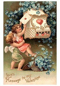 Victorian Valentine Postcard | A.N.B. - Love message to my valentine