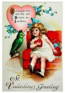 Victorian Valentine Postcard | A.N.B. - St. Valentine's Greeting