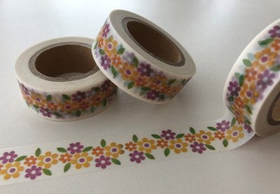 Washi Masking Tape | Cute Little Yellow/Purple Flowers
