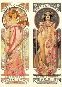 Postcard Tushita Fine Arts | Alphonse Mucha - Moët & Chandon White Star