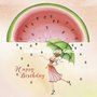 Nina Chen Postcard | Happy Birthday (Vrouw met paraplu)