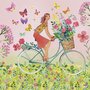 Mila Marquis Postcard | Vrouw op fiets