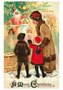 Postcard | Moeder staat met kinderen bij de kerstboom