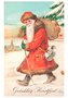 Postcard | Kerstman loopt door de sneeuw