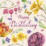 Nina Chen Postcard | Happy Birthday (Spring Flowers)