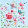 Nina Chen Postcard | Happy Birthday (flowers and butterflies)