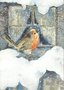 Postcard Mili Weber - Robin in the snow