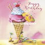 Nina Chen Postcard | Happy birthday (Woman with icecream)