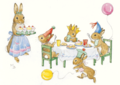 Postcard Molly Brett | Rabbit Birthday Party