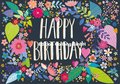 Mila Marquis Doppelkarten | Happy Birthday (Blüten)