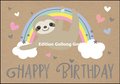 Shutterstock Dubbele Kaart | Happy Birthday (Luiaard)