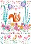 Mila Marquis Dubbele Kaart | Happy Birthday (Eekhoorn)