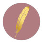 5 Stickers | Feather (Gold Foil)