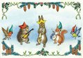 Postcard Molly Brett | Hedgehog, Rabbit & Squirrel Playing Instruments