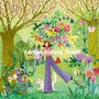 Mila Marquis Postkarte | Frau mit Blütenstrauß