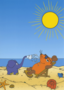 Postcard Sendung mit der Maus | Mouse and elephant on the beach