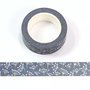 Washi Masking Tape | B;ack with Little Flowers - with Gold Foil 