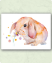 Organic Postcard - Watercolour Bunny
