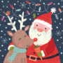 Postcard Joanne Cave Advocate Art | Santa and Reindeer
