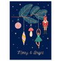 Christmas Baubles Postcard + Envelope by LittleLeftyLou