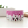 Large Adhesive PVC Decotape | Pink Houses in the Snow