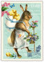 PK 989 Tausendschön Postcard | Rabbit with chicken