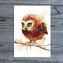 Postcard Aquarel Owl by TinyTami