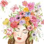 Carola Pabst Postcard | Woman's head with flowers