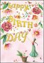 Nina Chen Wenskaart | Happy Birthday (woman with flowers)