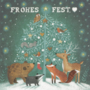 Postcard Joanne Cave Advocate Art | Frohes Fest (animals under the Christmas tree)