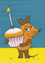 Postcard Sendung mit der Maus | With birthday muffin